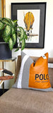 POLO Frans Alexander leather & houndstooth cushion