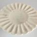 WHITE MARBLE CAKE STAND with scalloped edge