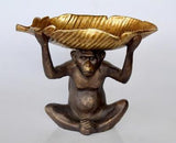 MONKEY HOLDING LEAF GOLD XL