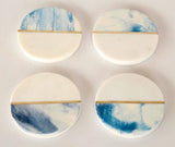 SET OF 4 BLUE MARBLE COASTERS