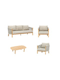 Rebecca Teak Sofa Set in Stone