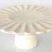 WHITE MARBLE CAKE STAND with scalloped edge